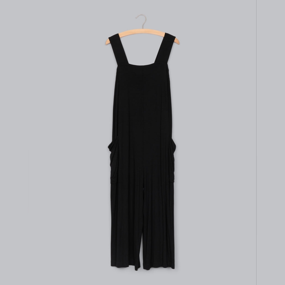NWT EILEEN FISHER Viscose-Jersey Wide-Leg Cropped Jumpsuit - Picture 2 of 6